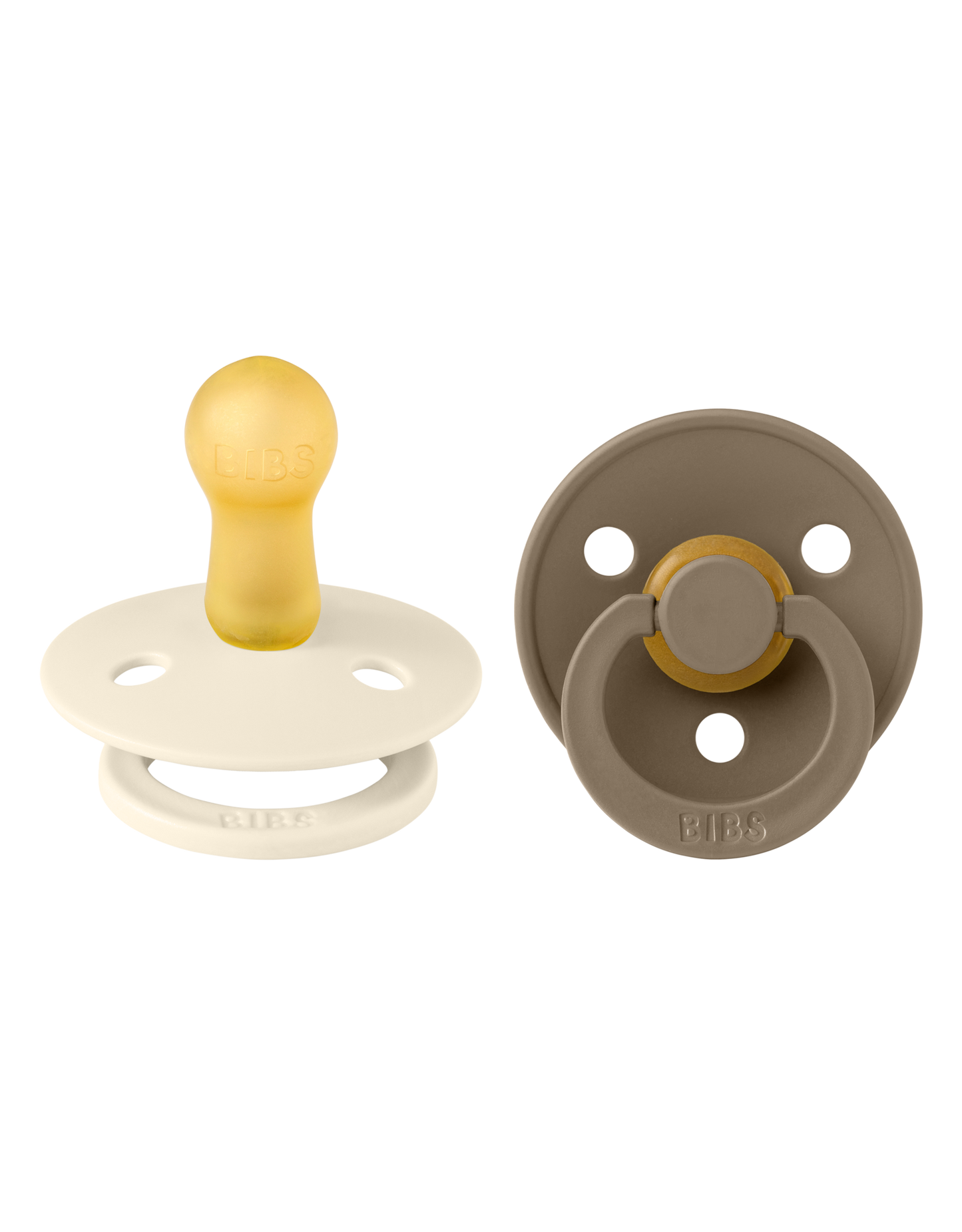 BIBS Colour 2 pack Ivory/Dark oak - Rond