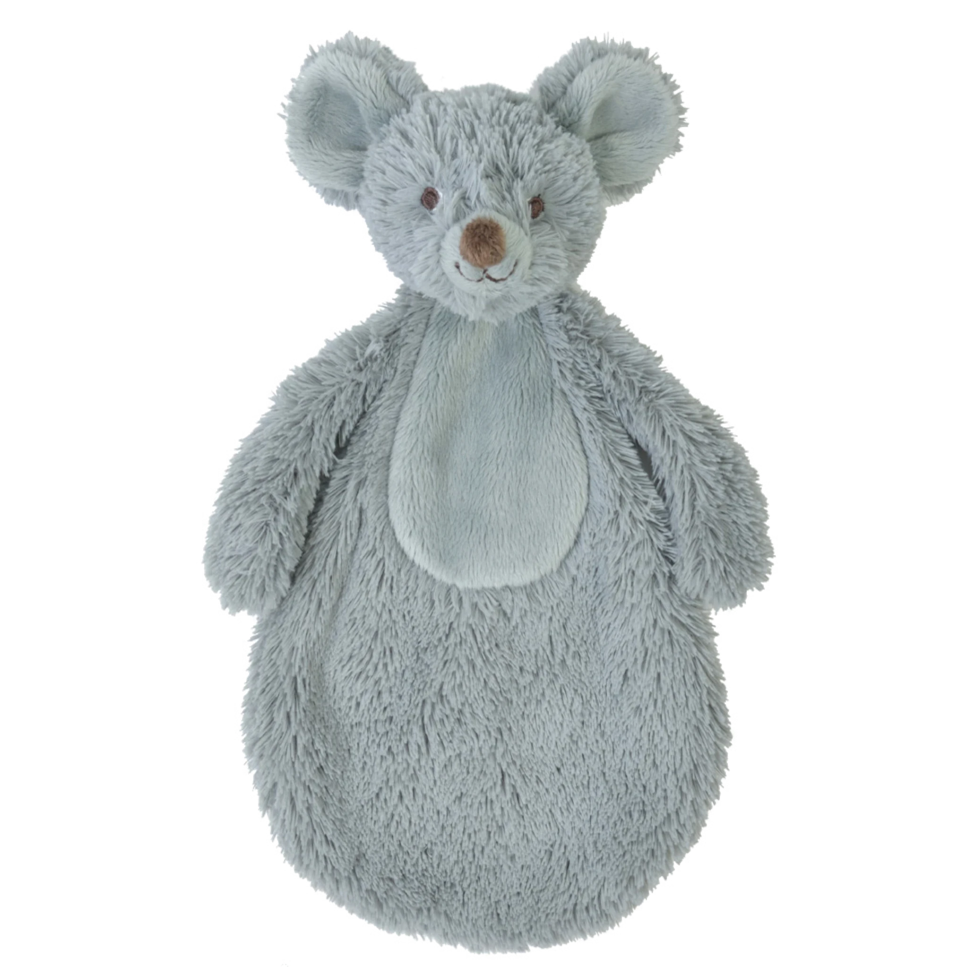Crea Rooz knuffeldoekje mouse Mel in zacht grijs pluche met een lichter grijs buikje
