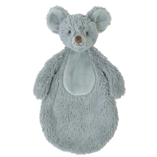 Crea Rooz knuffeldoekje mouse Mel in zacht grijs pluche met een lichter grijs buikje