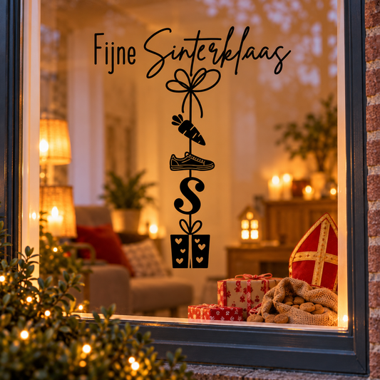 Raamsticker - Fijne sinterklaas