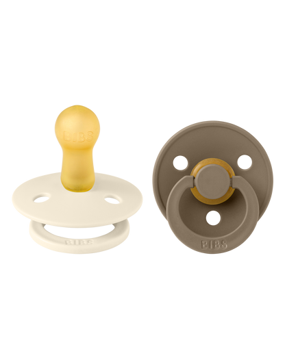 BIBS Colour 2 pack Ivory/Dark oak - Rond