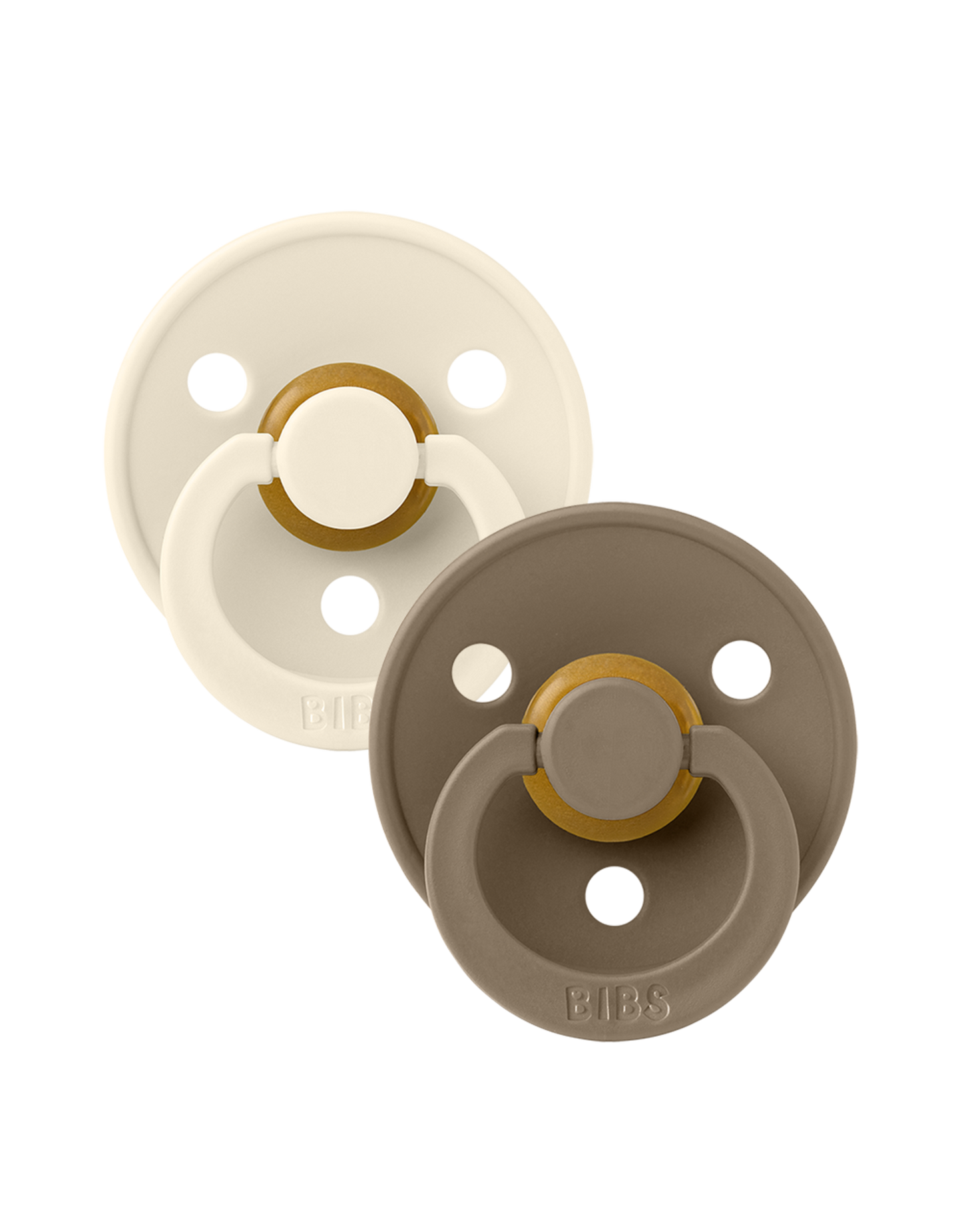 BIBS Colour 2 pack Ivory/Dark oak - Rond