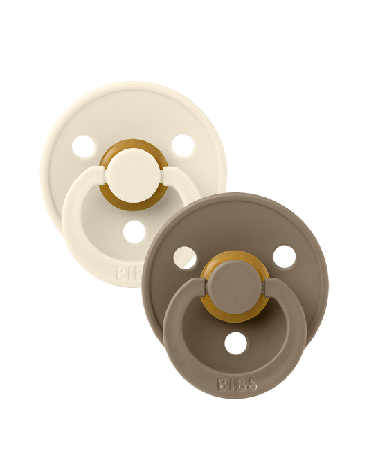 BIBS Colour 2 pack Ivory/Dark oak - Rond
