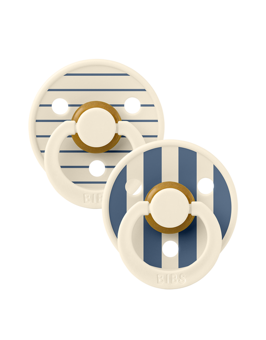 BIBS Studio Colour Pin 2 pack Ivory/Steel blue