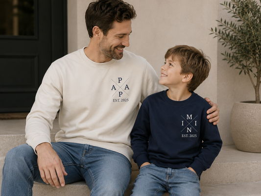 Sweater Papa/mama + Mini kruis