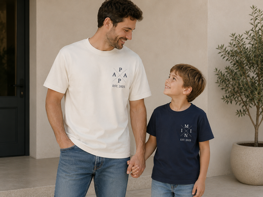 T-shirt Papa/mama + Mini kruis